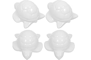 VOSAREA 4Pcs Ceramic Turtle Toilet Bolt Covers Decorative Funny Toilet Screw Caps White for Bathroom Floor