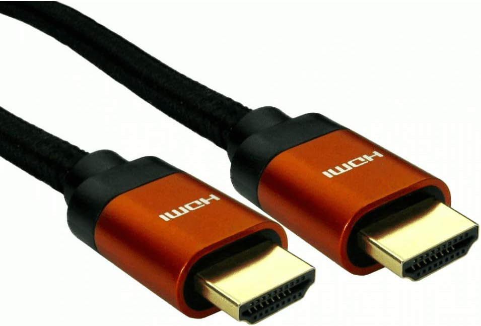 rhinocables 8K HDMI Copper Cable - Ultra High-Speed 2.1 Lead with HDR, VRR, ALLM & Dolby Atmos, 8K Copper Orange, 0.5m (50cm)