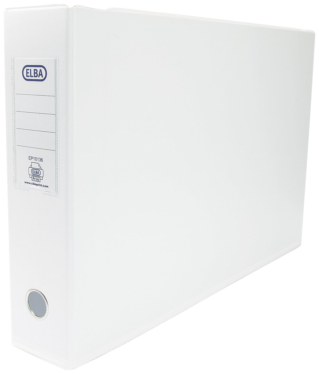 Elba A3 70 mm Plastic Landscape Lever Arch File - White, 1 Folder