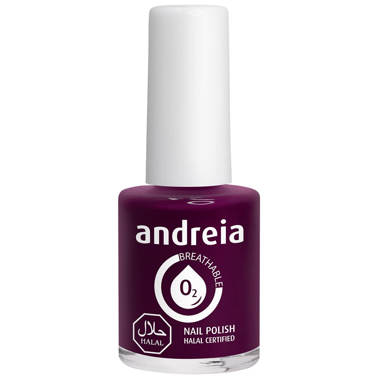 Andreia Halal Breathable Nail Polish - Water Permeable Glossy Halal Nail Polish Vegan and Cruelty-Free - Colour B7 Purple - Shades of Red 10.5 ml