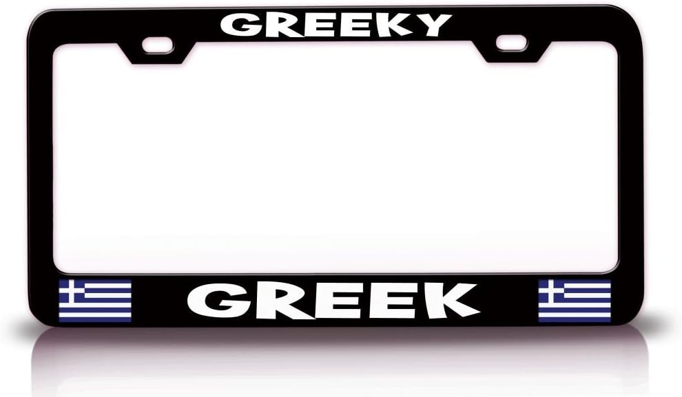 GREEKY GREEK Greek Greece Steel Metal Black License Plate