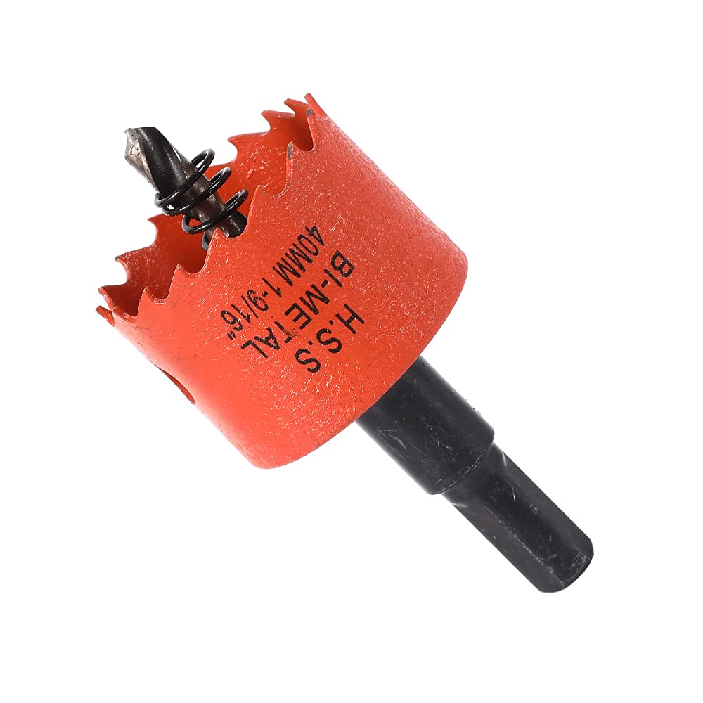 Dribotway 40mm 1-9/16'' Bi-Metal Hole Saw Drill Bit, High Speed Steel, Cutting Circular Holes, for Wood and Metal, Drills Wood, Plastic, Plywood