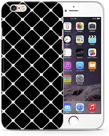 Rhombus Black White Geometric Lines Phone Case Cover for iPhone Gel/Rubber (iPhone 7/8, Rhombus)