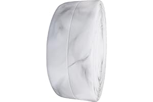 FANSIVOKE Kitchen & Bath Tape Caulk Strip, 1.5 Inch 16.4 Ft PVC Self Adhesive Waterproof Caulking Sealing Tape, Decorative Sealant Trim for Kitchen Sink Toilet Bathroom Shower and Bathtub (CloudMarble5M)