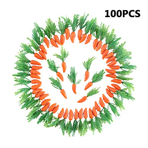 Fatpig Artificial Vegetables Realistic for Decor,Simulation Carrots for Decorations,Mini Carrots for Crafts 100pcs