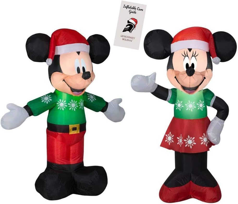 Mickey and Minnie Snowflake Christmas Inflatable Bundle 3.5