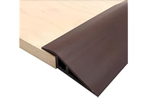 YYSTRIP Vinyl-Floor-Transition-Threshold-Strip Self-Adhesive, Threshold 1/2''~3/5'', Door/Carpet-to-Tile-Transition-Strip Reducer, Doorway Edge Trim for Laminate Floor Mat Vinyl Tile, 3.28 Ft (Coffee)