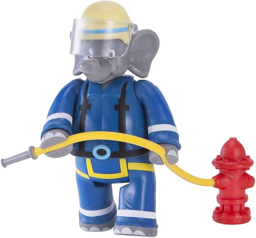 Jazwares Benjamin Blümchen Fireman Figure 10806, Movable Toy Figure Approx. 9 cm Tall, Detailed Design, with Great Accessories from - Image 4
