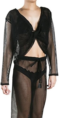 Khoul Women Pants and Top Mesh Set (Black)