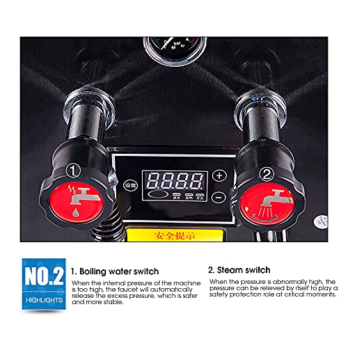 Montalatte multiuso commerciale da 2200 W, macchina per schiumare l'acqua bollente a vapore completamente automatica da… - immagine 5