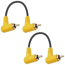 Duttek 90 Degree Short RCA Subwoofer Cable, 2 Pack