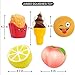 DANCING LEAVES 5pcs Jumbo Squishies, Lemon, Peach, Ice Cream Cone, Emoji Bun, French Fries, Slow Rising Squeeze Kawaii Squishies Scented Charms Hand Wrist Stress Relief Toys