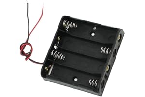 4 Aa Battery Case - Black Reusable Plastic Storage Case 4 X 1.5V Aa Battery Holder W Wire S