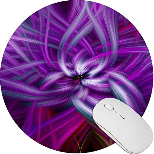 Pretty Round Mouse Pad Premium Quality Pattern Anti Slip Rubber Desktop Working Mouse Pad Gaming Computer PC Mouse Mat Size 7.9inX7.9in(Purple Fantasy)