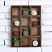 MyGift Brown Wood Hanging Shadow Box, Shot Glasses Display Case, Crystal Display Shelves, Collectibles Display Shelf, Freestanding or Wall Mounted Shelving Unit with 12 Compartments