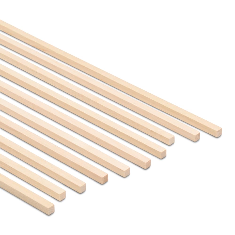 Wood Square Dowel Rods 1/4-inch x 36 Pack of 100 Wooden Craft Sticks for Crafts and Woodworking by Woodpeckers Image