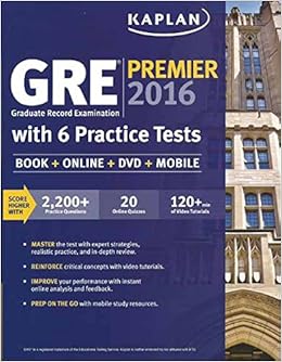Gre Premier 2016 Graduate Record Examination With 6 Practice - 