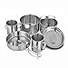 CHANODUG Backpacking Camping Stainless Steel Cookware Picnic Camp Cooking Cook Set for Hiking (8pcs/set, 410 Stainless Steel)