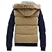 URBANFIND Men's Slim Fit Fashion Contrast Patch Coat Casual Fleece Hooded Jacket