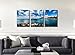 Natural art – Bule Shore Seascapes Wooden Framed Canvas Painting Modern Wall Decoration Ready to Hang 3 Panels