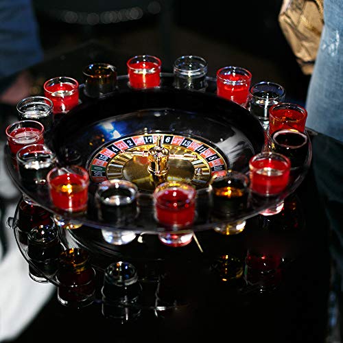 13â€ Spin and Shot Roulette - Casino-Style Drinking Game Set - Great Party Amusement, Night Entertainment, Reunions, Birthday Bashes, Holidays, Novelty Toy, Party Favor by Kicko