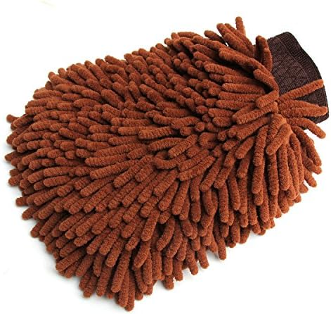 Ultimate Car Wash Mitt - Extra Large Size - Premium Chenille Microfiber Wash Mitt - Wash Glove (1, Coffee)
