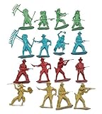 50 Pcs Indians Cowboys Western Figures Plastic Toys