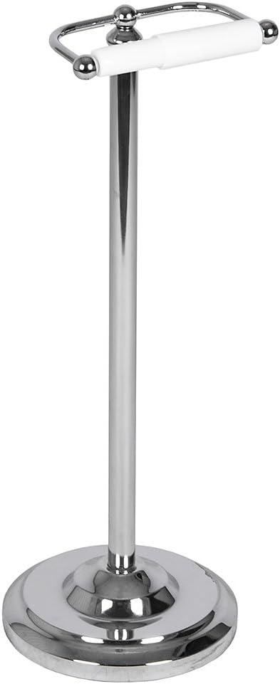 Bath Vida Floor Standing Toilet Roll Holder, Metal, Chrome, 19 x 19 x 56 cm - Image 3