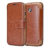 Moto E 2nd Gen Case Wallet - Mulbess [Layered Dandy][Coffee Brown] - [Slim][Wallet Case] - Premium Leather Flip Case With Credit Card Slot for Motorola Moto E 2015 (2nd Generation)