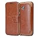 Moto E 2nd Gen Case Wallet - Mulbess [Layered Dandy][Coffee Brown] - [Slim][Wallet Case] - Premium Leather Flip Case With Credit Card Slot for Motorola Moto E 2015 (2nd Generation)