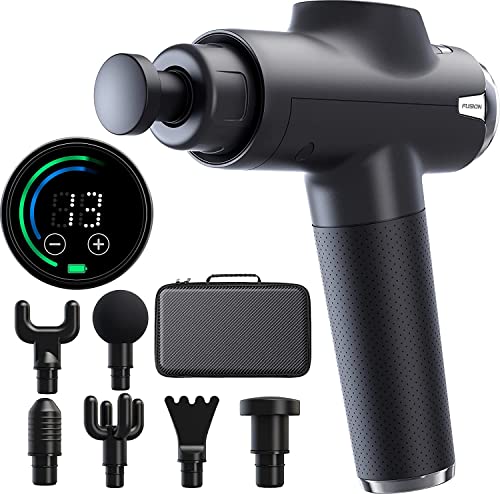 Fusion Black Pro Muskelmassagepistole Tiefengewebe Percussion Muskel Massagegerät für Sportler Schmerzlinderung Therapie und Entspannung Perkussives C