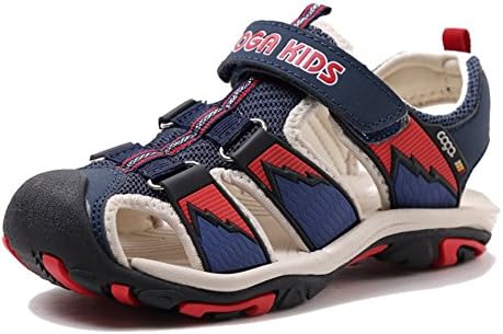 Sanfeet Toddler Little Kids Boys Skidproof Sports Sandals Deep Blue 26