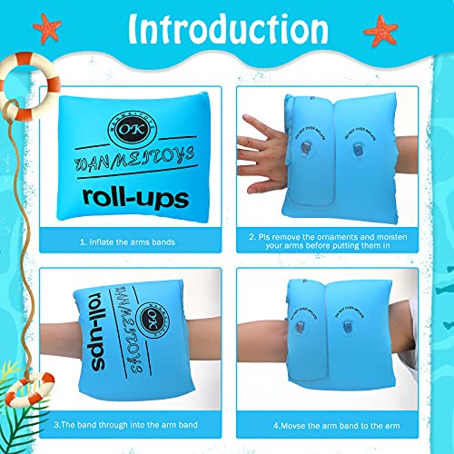 8 Pieces Arm Floaty Kids Adult PVC Inflatable Swim Floats Arm Bands