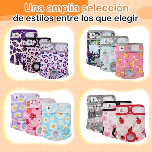 UFO PET Washable Female Dog Diapers S (3 Pieces), Reusable and Highly Absorbent Female Dog Diapers, Female Dog Diaper with Adjustable Buttons