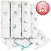 MAKI'S CONNECTING HEARTS Baby Muslin Swaddle Blankets 3 + 3 Pk Large100% Cotton Newborn Receiving Blanket