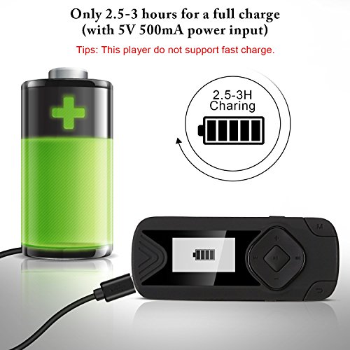 AGPTEK-R1S-16GB-Bluetooth-MP3-Player-Clip-Lossless-Music-Player-Supports-Playlist-FM-Radio-Expandable-Up-to-128GB-Black