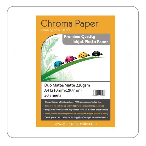 Chroma - A4 Duo Double Sided Matte/Matte Inkjet Photo Paper - 220gsm (50 Sheets)