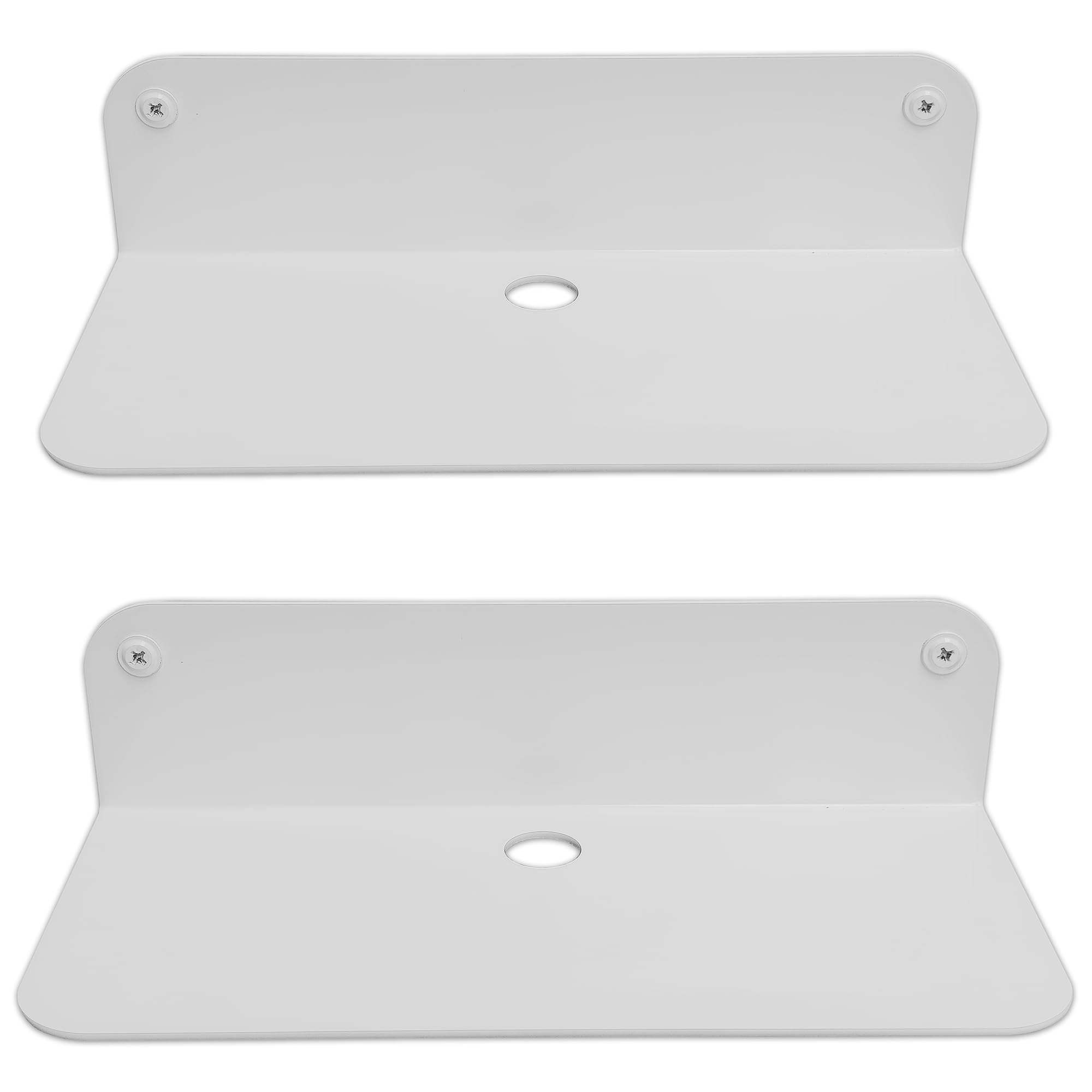 Galleksa Set of 2 Floating Metal Wall Mounted Shelves 24cm White