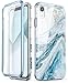 i-Blason Cosmo Full-Body Bumper Case for iPhone XR 2018 Release, Blue Marble, 6.1