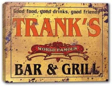 J Edgar Cool TRANK'S Family Name - MANY DESIGNS AVAILABLE - World Famous Bar &amp; Grill Gallery Wrapped Canvas Sign 3 SIZES AVAILABLE - 11" x 14"