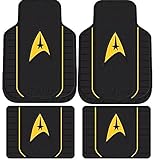 4pc Star Trek Delta Black w/Logo Front & Rear Utility Rubber Floor Mats