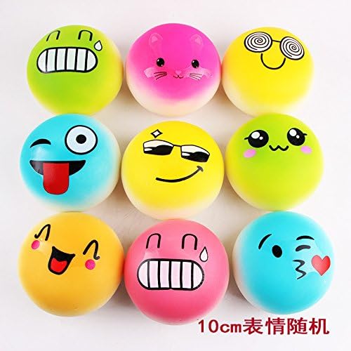 Squishy Decompression Toy, 3pcs PU Emoji Squeeze Toys For Gift Decorative or Stress Relief 10cm