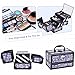 Joligrace Makeup Train Case for Girl Cosmetic Box Jewelry Organizer Lockable with Keys and Mirror 2-Tier Tray Portable Carrying with Handle Travel Storage Box - Purple Floral