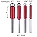 Yakamoz 4pcs 1/4 Inch Shank Top End Bearing Flush Trim Router Bit Set | 1/4