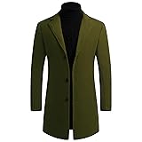 Maiyifu-GJ Mens Wool Blend Trench Coat Mid-Length