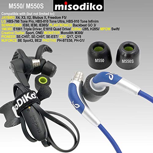 image for misodiko M550 Memory Foam Earbuds Tips for Jaybird X4 X3 X2, BlueBuds 