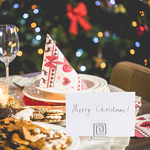 image for QLLY Wire Shape Place Card Holder Stands, Table Name Number Holders, P