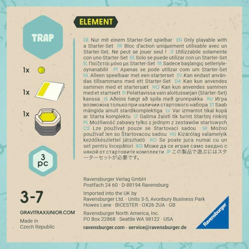 Ravensburger GraviTrax Element Trap - Marble Run, STEM and Construction Toys for Kids Age 3 Years Up - Kids Gifts