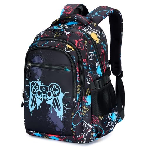Amythe Boys' Primary School Bag – Luminous Night Light School Backpack with Compartment 15.6 Inches Pc, Ergonomic, Large Waterproof Leisure School Bag for Teens 9-16 Years