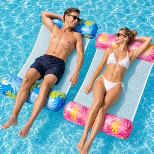 CNMTCCO Air Mattress Pool Water Hammock, 4 in 1 Inflatable Water Hammock for Adults, Foldable Water Hammock Air Mattress Water for Swimming Pool, Beach and Sea